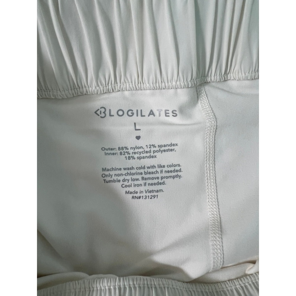 Blogilates Ruffle Athletic Shorts White Size Large NWT - Picture 8 of 8
